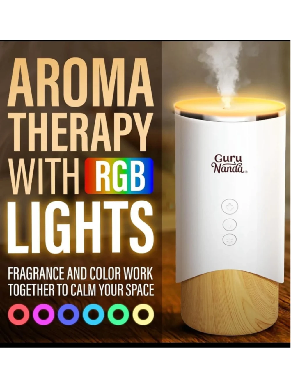 GuruNanda Essential Oil Diffuser Electric Ultrasonic Aromatherapy Mist